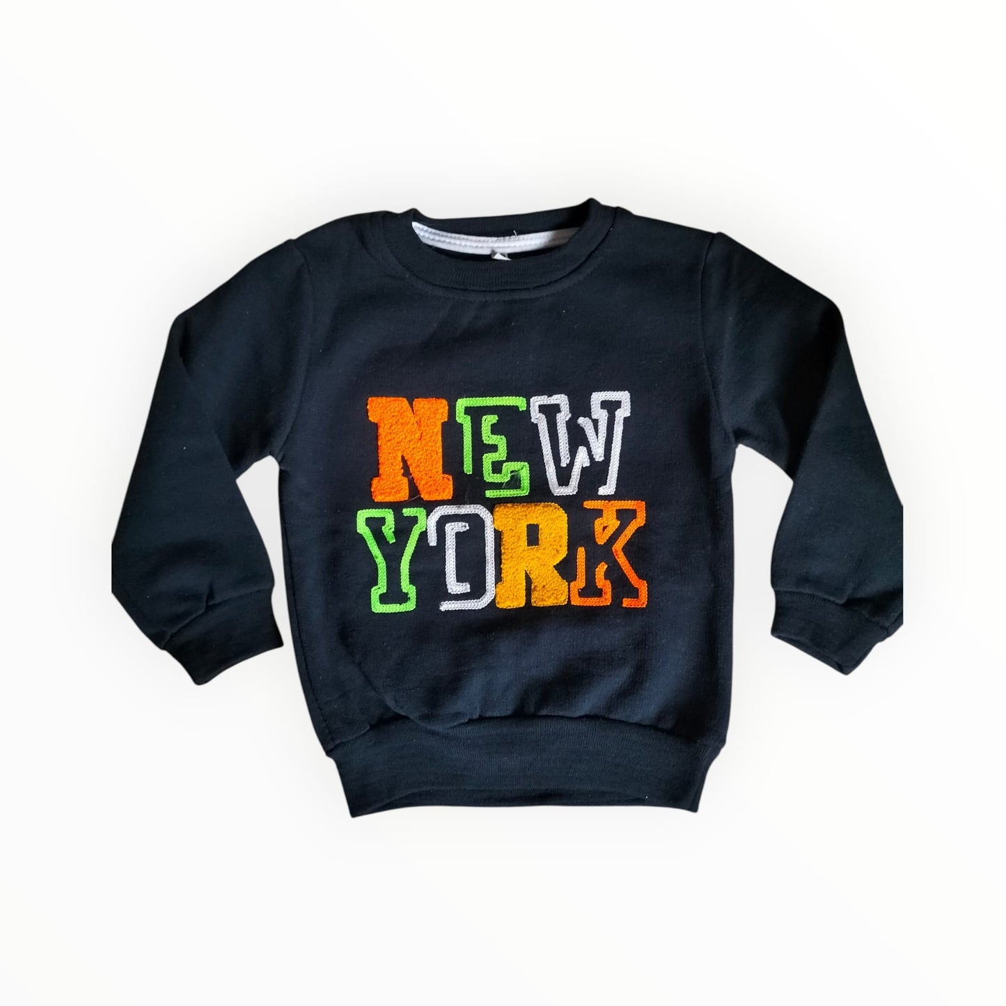 efabric Lacivert New York Baskılı Çocuk Sweatshirt – Uzun Kollu Rahat Kesim Çocuk Sweat