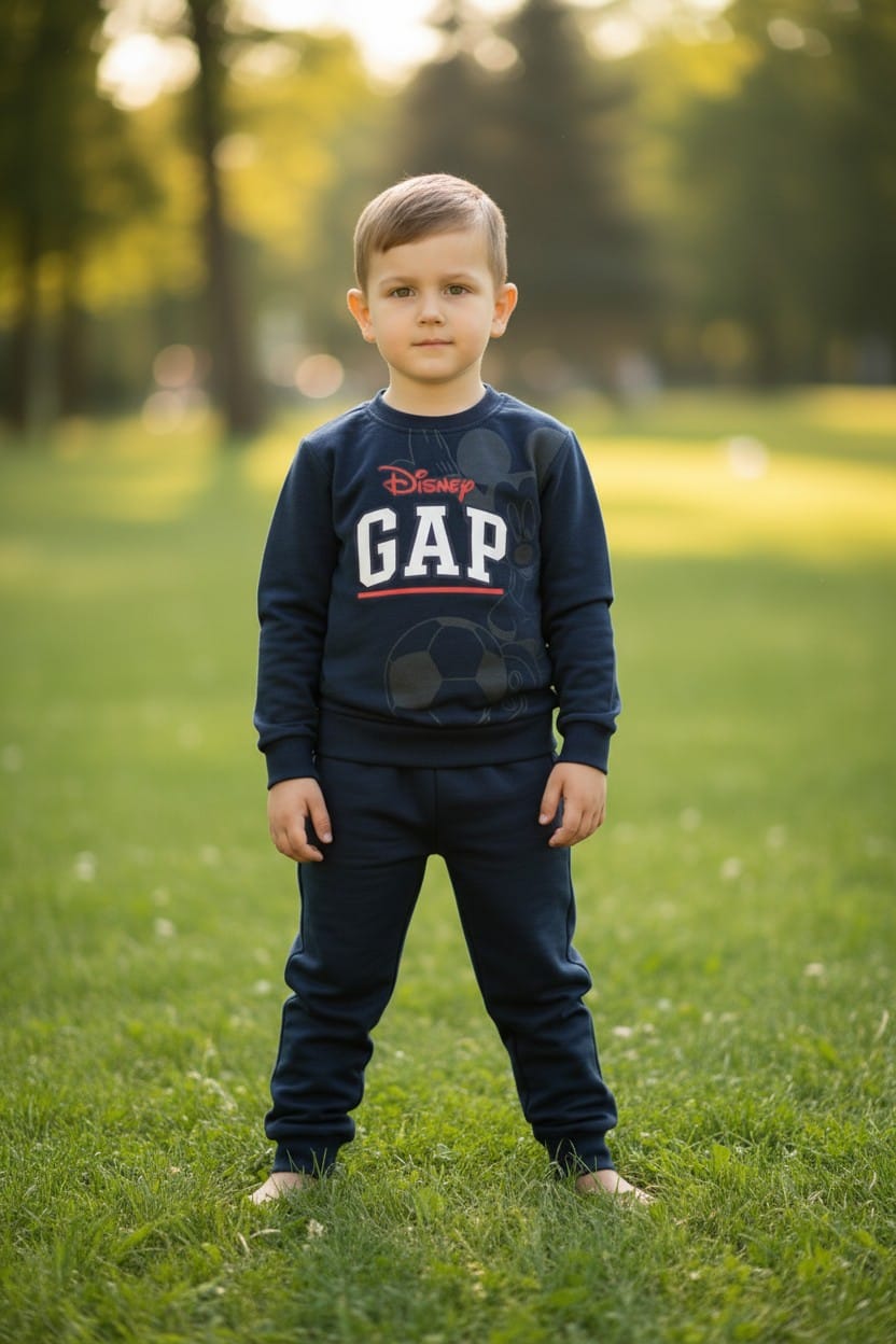 Lacivert Erkek Çocuk Mickey Mouse Baskılı Eşofman Takımı – Lacivert Sweatshirt ve Eşofman Altı Spor Takım