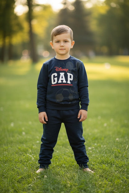 Lacivert Erkek Çocuk Mickey Mouse Baskılı Eşofman Takımı – Lacivert Sweatshirt ve Eşofman Altı Spor Takım