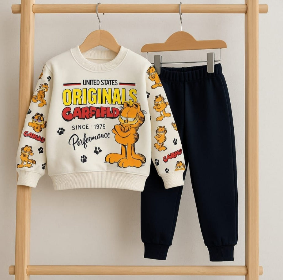 Garfield Baskılı Çocuk Sweatshirt – Uzun Kollu, Baskılı, Rahat Kesim